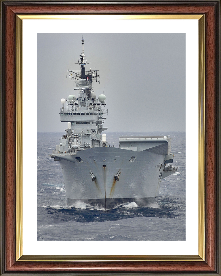 HMS Ark Royal (R07) Photo Print - USA 2008 - Royal Navy Invincible Class Aircraft Carrier Hampshire Prints 10 x 8 Classic Frame Yes
