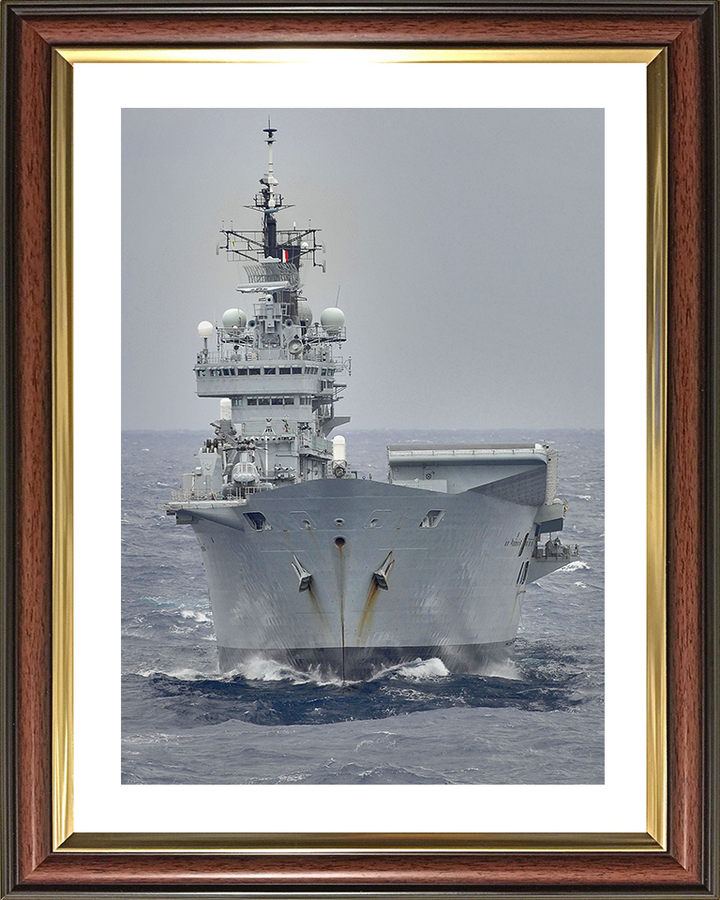 HMS Ark Royal (R07) Photo Print - USA 2008 - Royal Navy Invincible Class Aircraft Carrier Hampshire Prints 10 x 8 Classic Frame Yes