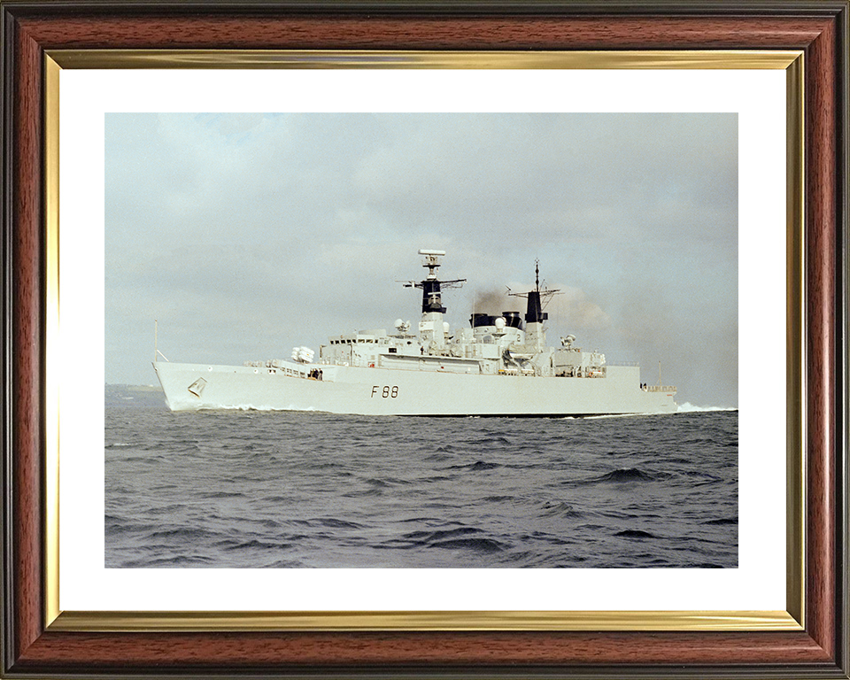 HMS Broadsword (F88) Royal Navy Type 22 Frigate Underway Port Side View Photo Print Wall Art Decor Posters, Prints, & Visual Artwork Hampshire Prints 10 x 8 Classic Frame Yes