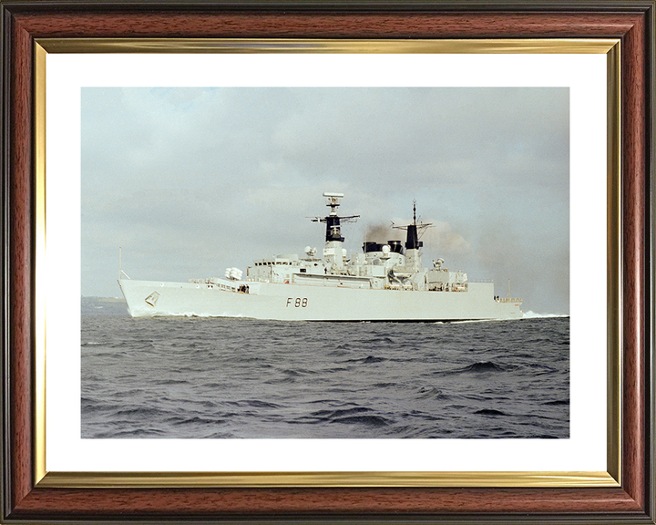 HMS Broadsword (F88) Royal Navy Type 22 Frigate Underway Port Side View Photo Print Wall Art Decor Posters, Prints, & Visual Artwork Hampshire Prints 10 x 8 Classic Frame Yes