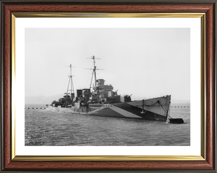 HMS Delhi (D47) Photo Print - At A Buoy 1942 - Royal Navy Danae Class Cruiser Hampshire Prints 10 x 8 Classic Frame Yes