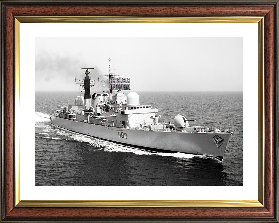 HMS Sheffield (D80) Photo Print - At Sea - Royal Navy Type 42 Destroyer Hampshire Prints 10 x 8 Classic Frame Yes