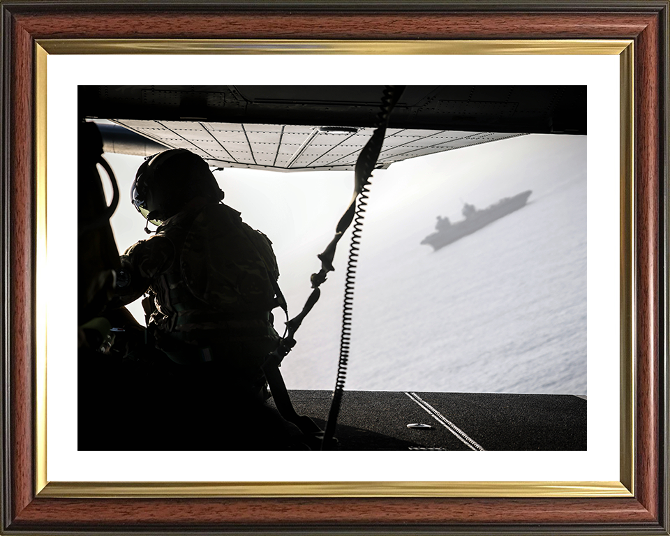 Merlin Mk4 Helicopter Aircrew Photo Print - Royal Navy Aircraft Hampshire Prints 10 x 8 Classic Frame Yes