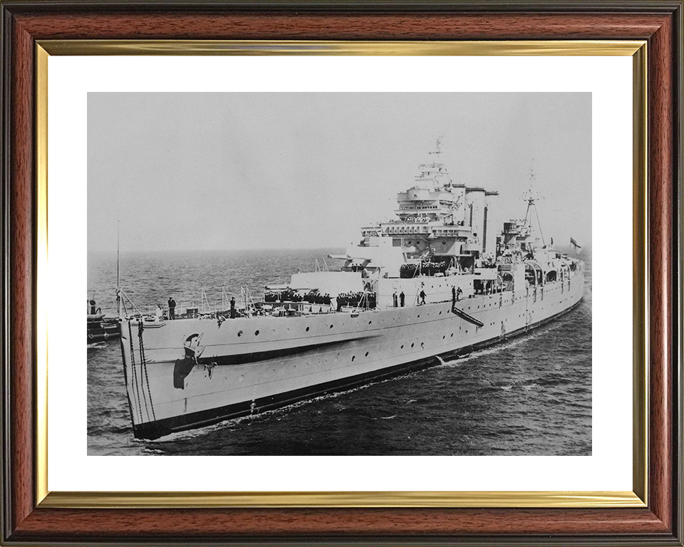 HMS Shropshire (73) Photo Print - Port Side View - Royal Navy County Class Heavy Cruiser Posters, Prints, & Visual Artwork Hampshire Prints 10 x 8 Classic Frame Yes