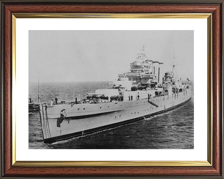 HMS Shropshire (73) Photo Print - Port Side View - Royal Navy County Class Heavy Cruiser Posters, Prints, & Visual Artwork Hampshire Prints 10 x 8 Classic Frame Yes