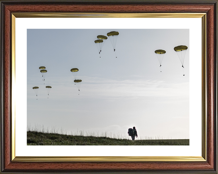 British Army Medic and Parachutes 2026 Photo Print Wall Art Military Decor Poster Posters, Prints, & Visual Artwork Hampshire Prints 10 x 8 Classic Frame Yes