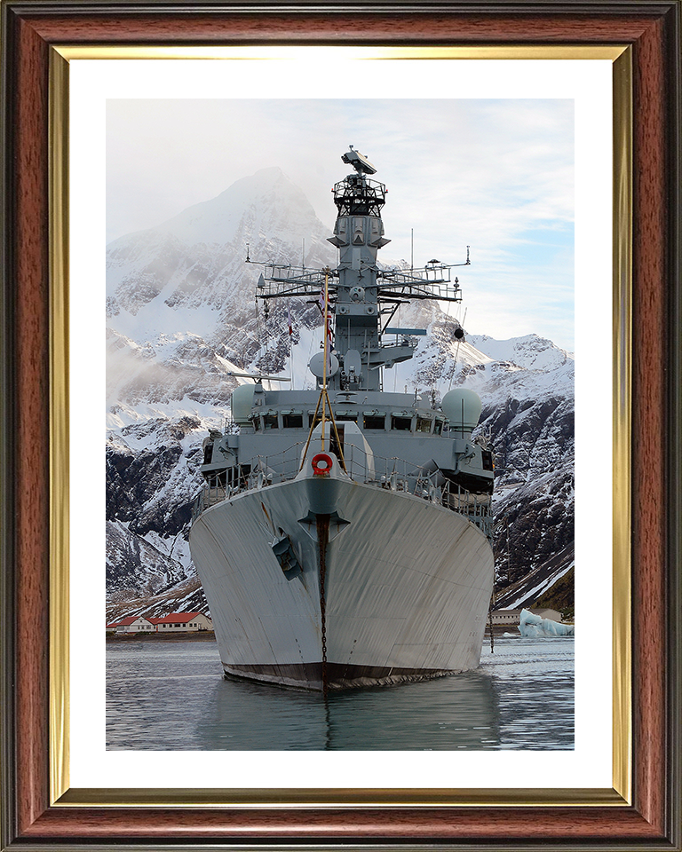 HMS Argyll (F231) Royal Navy Type 23 Frigate South Georgia 2013 Wall Art Photo Print Decor Posters, Prints, & Visual Artwork Hampshire Prints 10 x 8 Classic Frame Yes