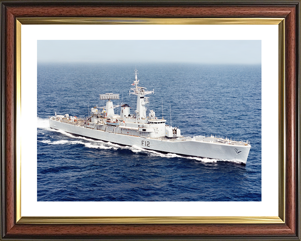 HMS Achilles (F12) Royal Navy Leander Class Frigate Photo Print Starboard Bow View Warship Wall Art Posters, Prints, & Visual Artwork Hampshire Prints 10 x 8 Classic Frame Yes