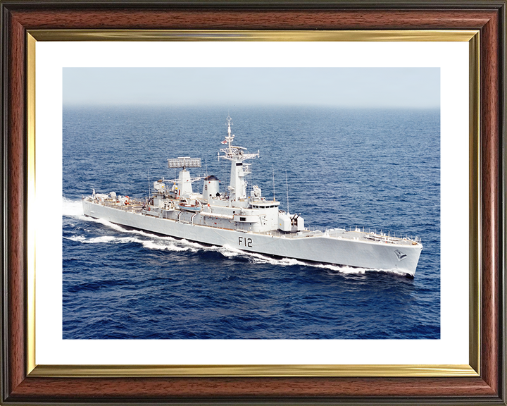 HMS Achilles (F12) Royal Navy Leander Class Frigate Photo Print Starboard Bow View Warship Wall Art Posters, Prints, & Visual Artwork Hampshire Prints 10 x 8 Classic Frame Yes