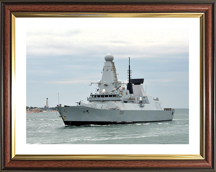 HMS Daring (D32) Photo Print - Homecoming 2012 - Royal Navy Type 45 Destroyer Posters, Prints, & Visual Artwork Hampshire Prints 10 x 8 Classic Frame Yes