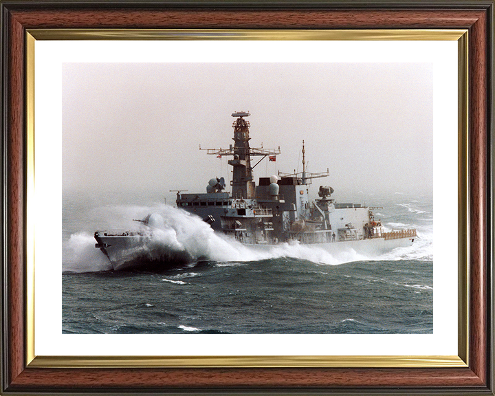 HMS Somerset (F82) Photo Print - In Rough Sea 2003 - Royal Navy Type 23 Frigate Posters, Prints, & Visual Artwork Hampshire Prints 10 x 8 Classic Frame Yes