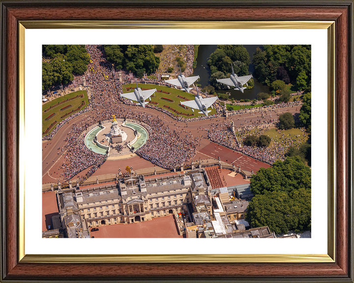 RAF Typhoon FGR4's Over Buckingham Palace Photo Print - Royal Air Force Aircraft Hampshire Prints 10 x 8 Classic Frame Yes