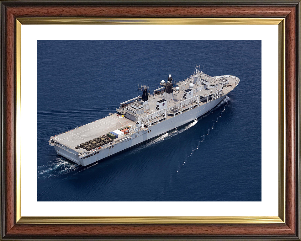HMS Albion (L14) Royal Navy Albion Class Amphibious Ship Starboard View From Above Photo Print Wall Art Naval Decor Posters, Prints, & Visual Artwork Hampshire Prints 10 x 8 Classic Frame Yes