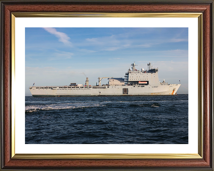RFA Lyme Bay (L3007) Photo Print - Starboard Beam 2025 - Royal Fleet Auxiliary Bay Class Ship Hampshire Prints 10 x 8 Classic Frame Yes