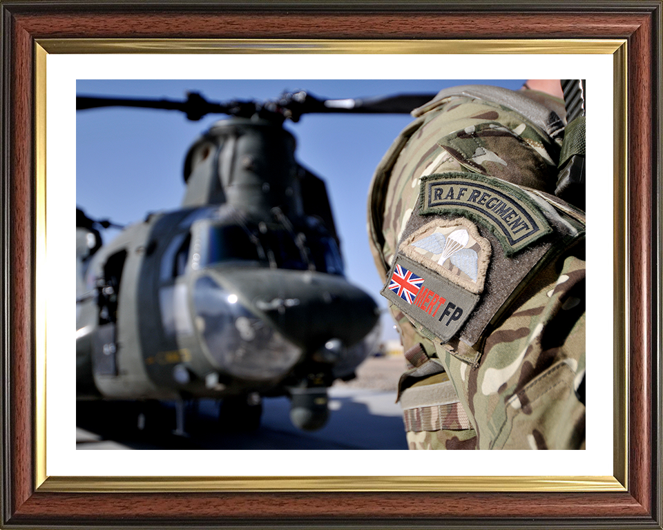 RAF Regiment MERT Force Protection badge Photo Print - Royal Air Force Hampshire Prints 10 x 8 Classic Frame Yes