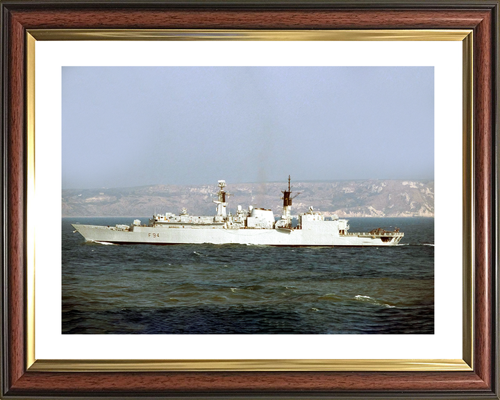 HMS Brave (F94) Royal Navy Type 22 Frigate Port Beam View Photo Print Wall Art Decor Posters, Prints, & Visual Artwork Hampshire Prints 10 x 8 Classic Frame Yes