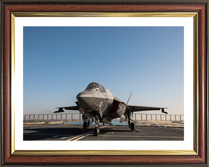 F-35B Lighting jet on HMS Prince of Wales 2025 Photo Print - Royal Navy Aircraft Hampshire Prints 10 x 8 Classic Frame Yes