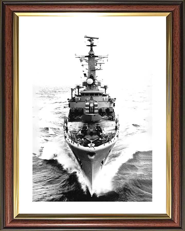 HMS Scylla (F71) Photo Print - Bow View at Sea - Royal Navy Leander Class Frigate Posters, Prints, & Visual Artwork Hampshire Prints 10 x 8 Classic Frame Yes