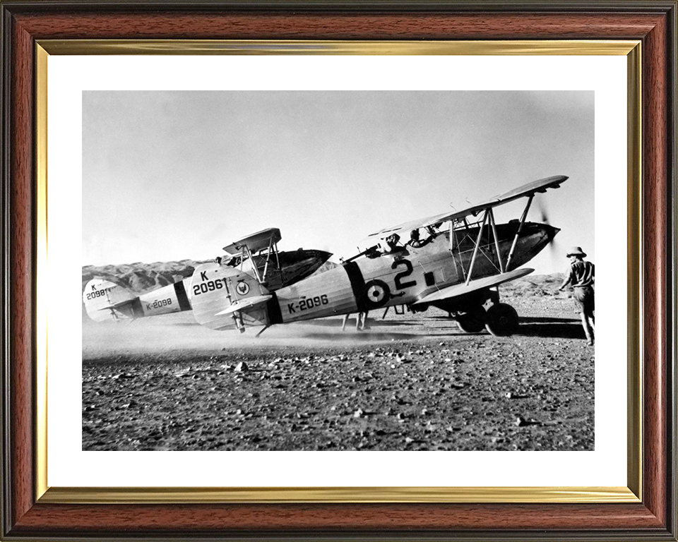 RAF Hawker Hart light Bombers in Pakistan 1938 Photo Print - Royal Air Force Aircraft Posters, Prints, & Visual Artwork Hampshire Prints 10 x 8 Classic Frame Yes
