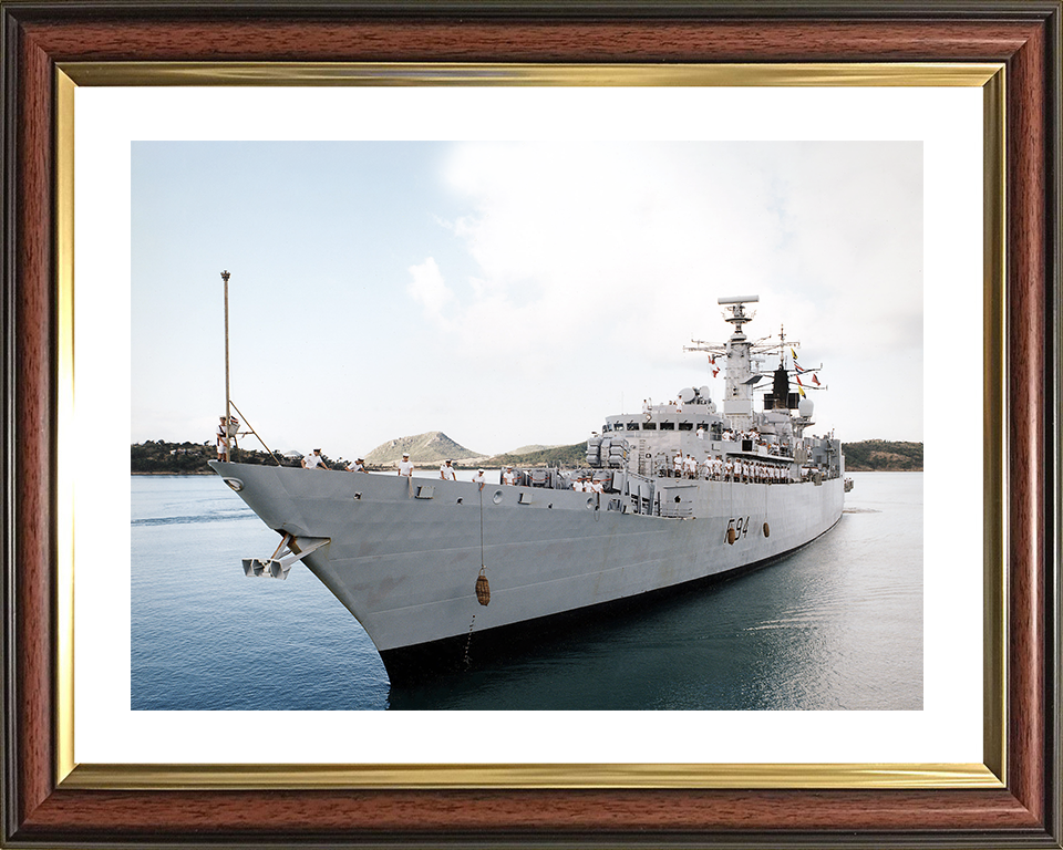 HMS Brave (F94) Royal Navy Type 22 Frigate Entering Harbour Photo Print Wall Art Decor Posters, Prints, & Visual Artwork Hampshire Prints 10 x 8 Classic Frame Yes