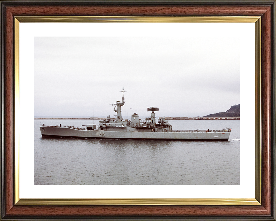 HMS Ariadne (F72) Royal Navy Leander Class Frigate Port Beam View Photo Print Wall Art Decor Posters, Prints, & Visual Artwork Hampshire Prints 10 x 8 Classic Frame Yes