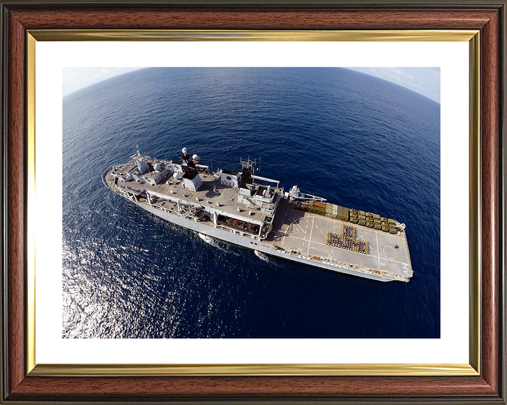 HMS Albion (L14) Royal Navy Albion Class Amphibious Ship From Above Photo Print Wall Art Naval Decor Posters, Prints, & Visual Artwork Hampshire Prints 10 x 8 Classic Frame Yes