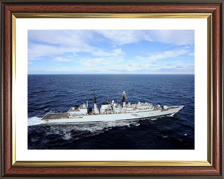 HMS Chatham (F87) Royal Navy Type 22 Frigate From a Helicopter Photo Print Wall Art Decor Posters, Prints, & Visual Artwork Hampshire Prints 10 x 8 Classic Frame Yes
