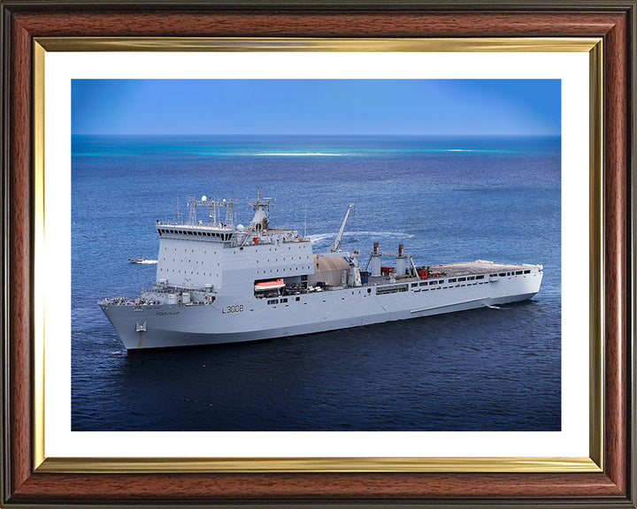 RFA Mounts Bay (L3008) Photo Print - Port View - Royal Fleet Auxiliary Bay Class Ship Hampshire Prints 10 x 8 Classic Frame Yes
