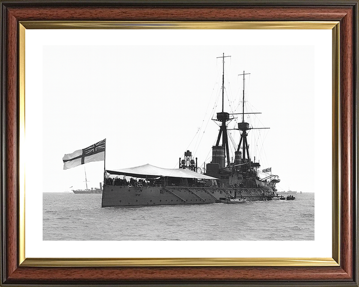 HMS Temeraire (1907) Photo Print - Spithead 1909 - Royal Navy Bellerophon Class Battleship Hampshire Prints 10 x 8 Classic Frame Yes