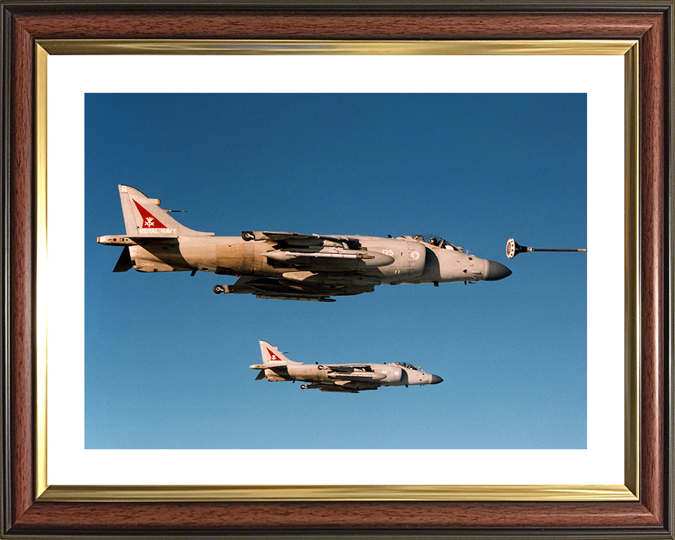 Harrier FA2 Jet Air to Air Refuelling Photo Print - Royal Navy Aircraft Posters, Prints, & Visual Artwork Hampshire Prints 10 x 8 Classic Frame Yes