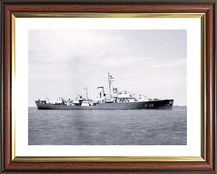 HMS La Malouine (K46) Photo Print - At Sea 1944 - Royal Navy Flower Class Corvette Posters, Prints, & Visual Artwork Hampshire Prints 10 x 8 Classic Frame Yes
