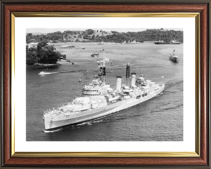 HMS Belfast (C35) Royal Navy Town Class Light Cruiser High Port Bow View Photo Print Wall Art Decor Posters, Prints, & Visual Artwork Hampshire Prints 10 x 8 Classic Frame Yes