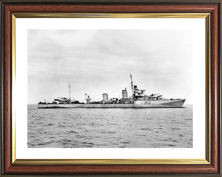 HMS Achates (H12) Royal Navy A Class destroyer Destroyer Photo Print Starboard View Warship Wall Art Posters, Prints, & Visual Artwork Hampshire Prints 10 x 8 Classic Frame Yes