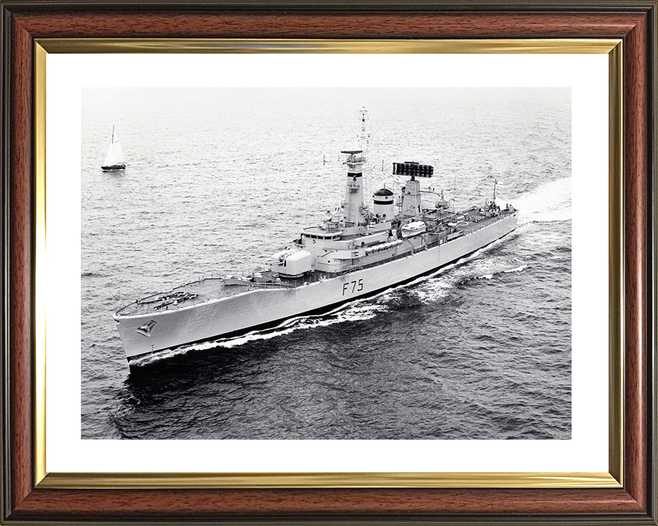 HMS Charybdis (F75) Royal Navy Leander Class Frigate High Port Bow View Photo Print Wall Art Decor Posters, Prints, & Visual Artwork Hampshire Prints 10 x 8 Classic Frame Yes