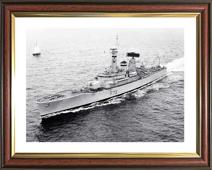 HMS Charybdis (F75) Royal Navy Leander Class Frigate High Port Bow View Photo Print Wall Art Decor Posters, Prints, & Visual Artwork Hampshire Prints 10 x 8 Classic Frame Yes