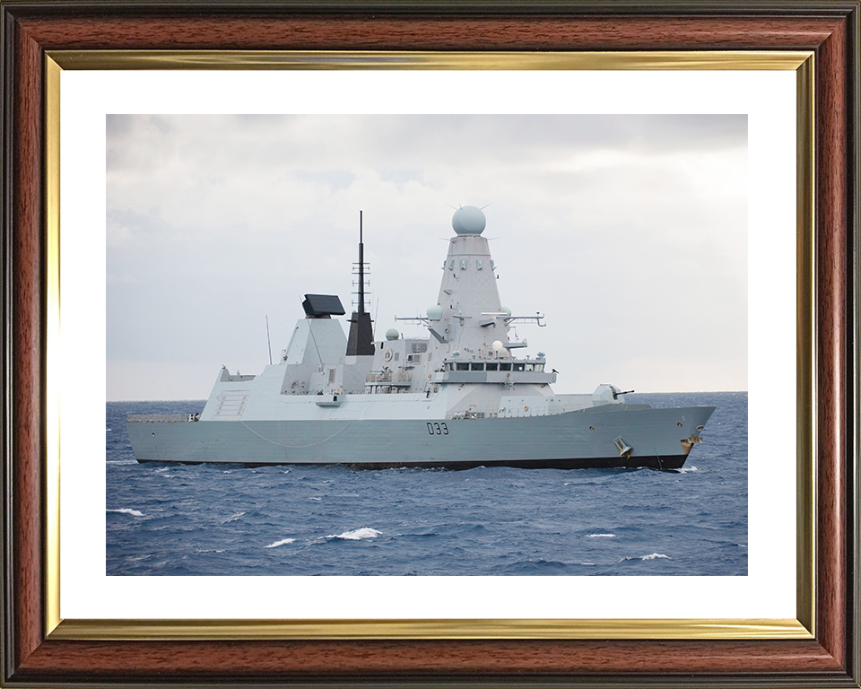 HMS Dauntless (D33) Royal Navy Type 45 Destroyer Starboard Beam View Photo Print Wall Art Decor Posters, Prints, & Visual Artwork Hampshire Prints 10 x 8 Classic Frame Yes