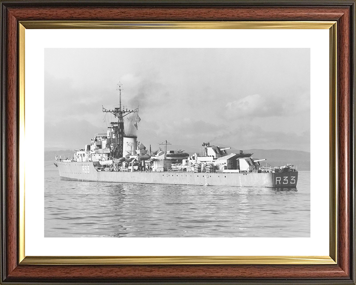 HMS Terpsichore (R33) Photo Print - At Sea - Royal Navy T Class Destroyer Posters, Prints, & Visual Artwork Hampshire Prints 10 x 8 Classic Frame Yes