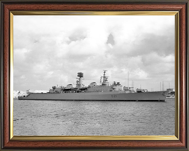 HMS Norfolk (D21) Photo Print - Starboard Beam View - Royal Navy County Class Destroyer Hampshire Prints 10 x 8 Classic Frame No