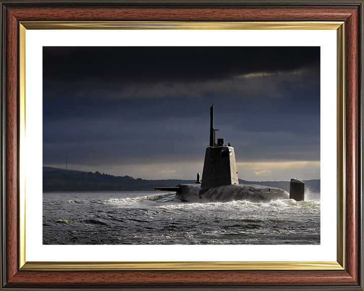 HMS Ambush (S120) Photo Print - Port Quarter View - Royal Navy Astute Class Submarine Hampshire Prints 10 x 8 Classic Frame Yes