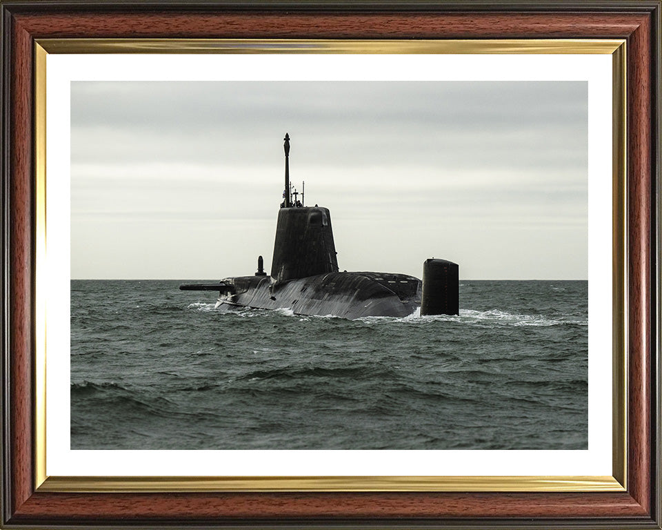 HMS Anson (S123) Photo Print - Port Quarter - Royal Navy Astute Class Submarine Hampshire Prints 10 x 8 Classic Frame Yes