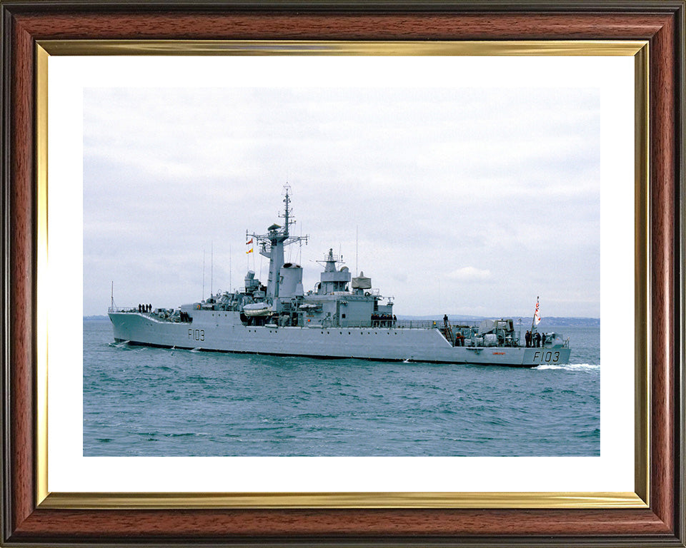 HMS Lowestoft (F103) Photo Print - Port Side View - Royal Navy Rothesay Class Frigate Hampshire Prints 10 x 8 Classic Frame Yes