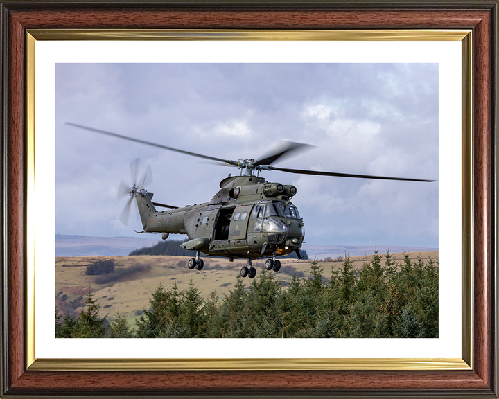 RAF Puma HC2 Helicopter in flight Photo Print - Royal Air Force Aircraft Hampshire Prints 10 x 8 Classic Frame Yes