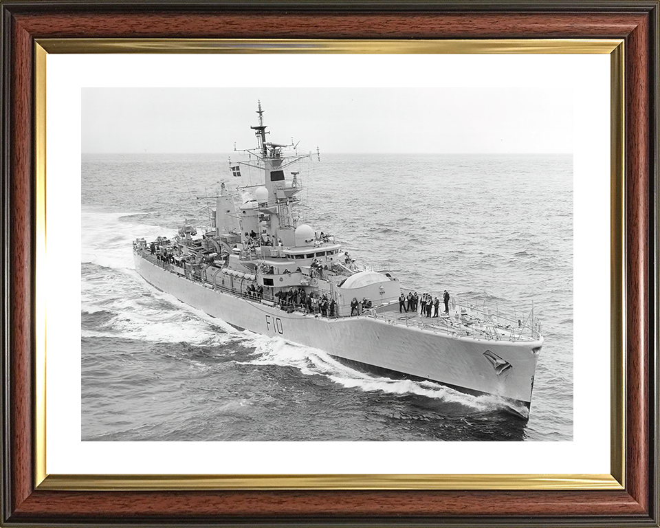 HMS Aurora (F10) Royal Navy Leander Class Frigate High Starboard Bow View Photo Print Wall Art Decor Posters, Prints, & Visual Artwork Hampshire Prints 10 x 8 Classic Frame Yes