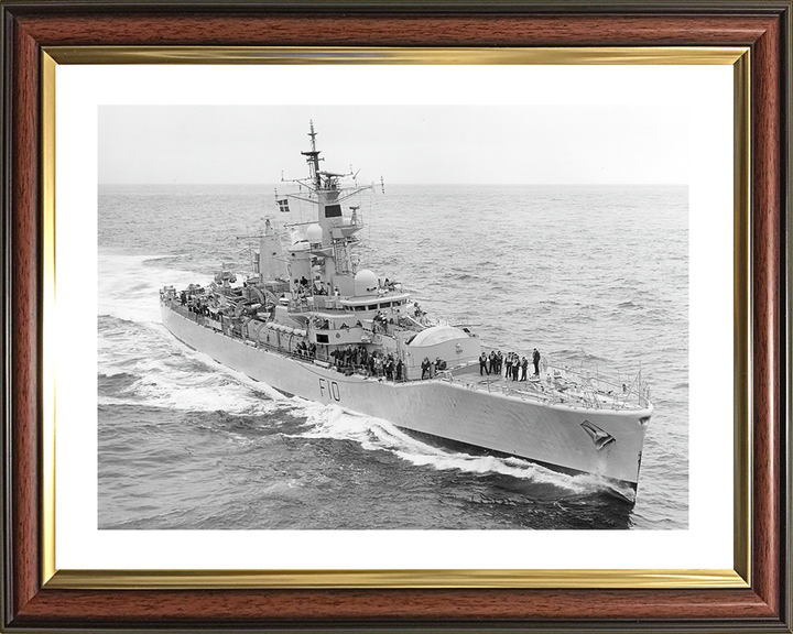 HMS Aurora (F10) Royal Navy Leander Class Frigate High Starboard Bow View Photo Print Wall Art Decor Posters, Prints, & Visual Artwork Hampshire Prints 10 x 8 Classic Frame Yes