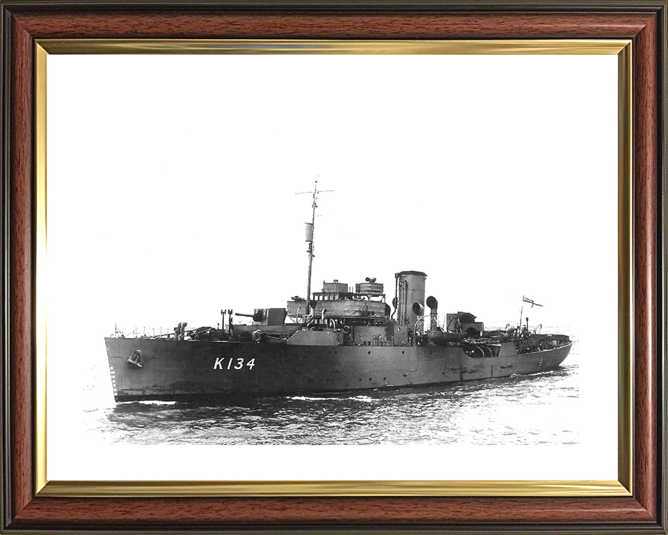HMS Clover (K134) Photo Print - at sea - Royal Navy Flower Class Corvette Posters, Prints, & Visual Artwork Hampshire Prints 10 x 8 Classic Frame Yes