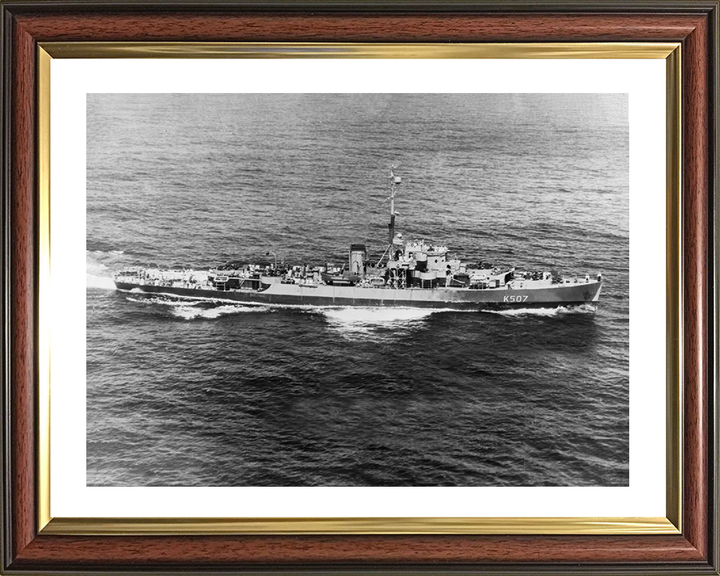 HMS Dominica (K507) Photo Print - At sea 1944 - Royal Navy Colony Class Frigate