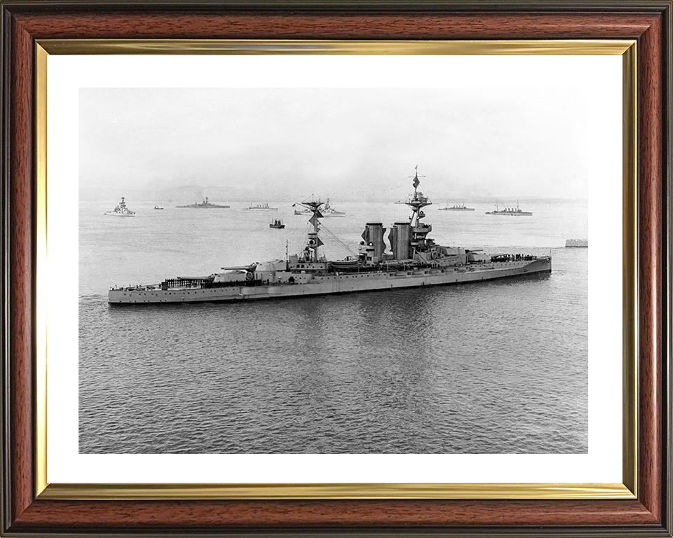 HMS Barham (04) Photo Print - Scapa Flow 1917 - Royal Navy Queen Elizabeth Class Battleship Hampshire Prints 10 x 8 Classic Frame Yes