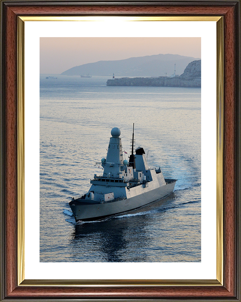 HMS Dauntless (D33) Royal Navy Type 45 Destroyer Turns Portrait Photo Print Wall Art Decor Posters, Prints, & Visual Artwork Hampshire Prints 10 x 8 Classic Frame Yes