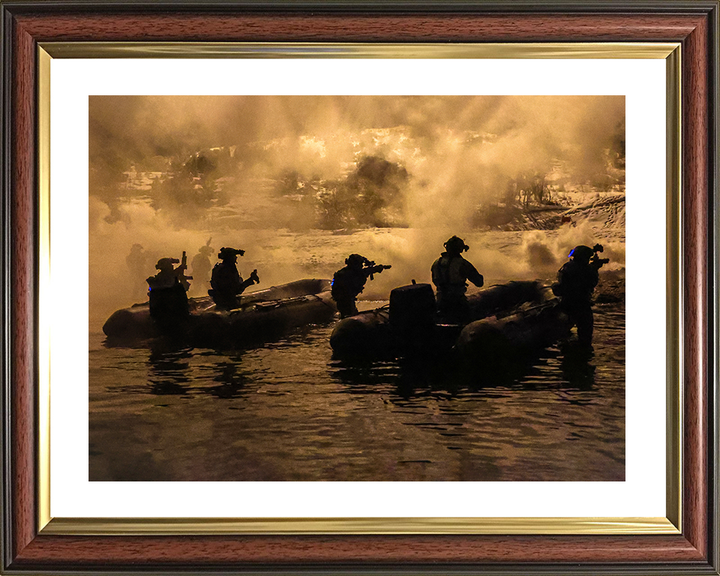 Royal Marines beach assault at Night live firing Photo Print 30 Commando Wall Art Military Decor UK Posters, Prints, & Visual Artwork Hampshire Prints 10 x 8 Classic Frame Yes