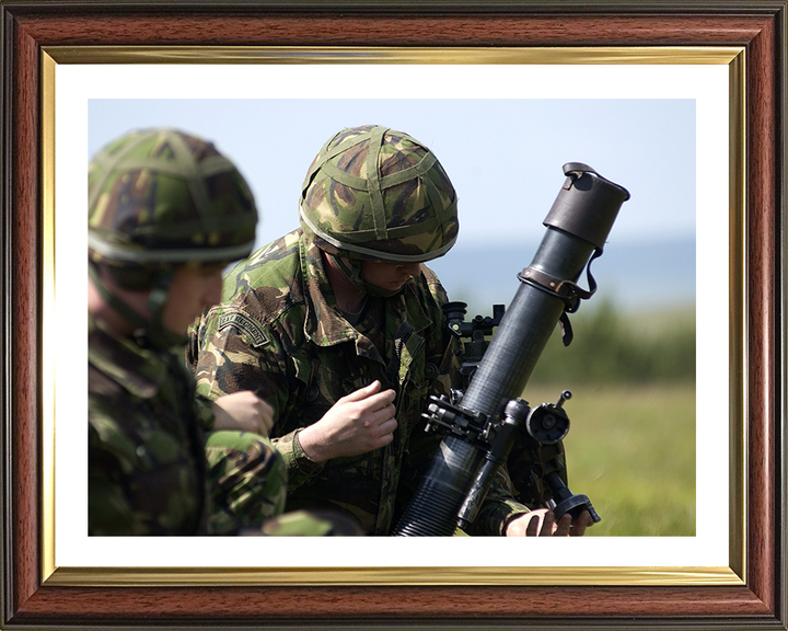 RAF Regiment with a 81mm Mortar Photo Print - Royal Air Force Hampshire Prints 10 x 8 Classic Frame Yes